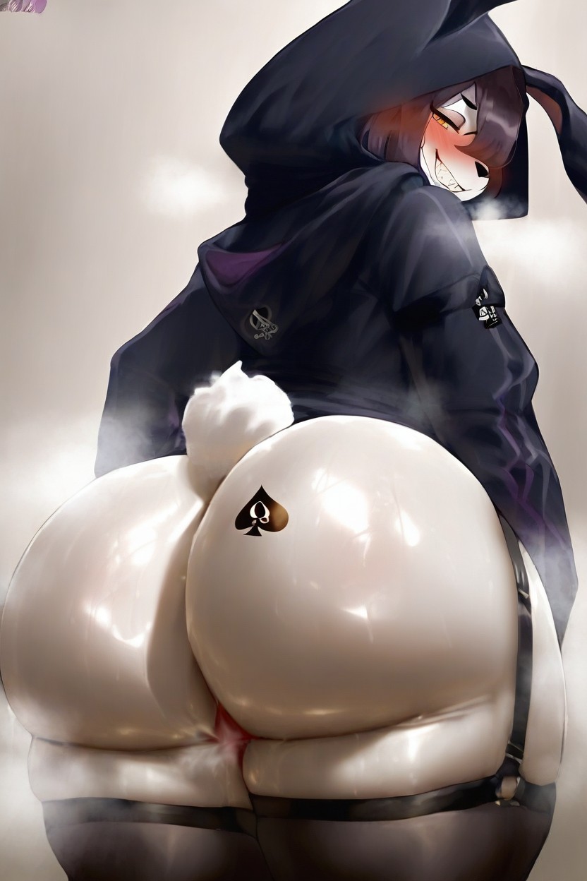 Body, Huge Butt, One Half Red For The Hood Furry AI Porn