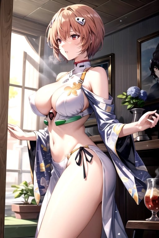 Yoshiwara Red Light District, Gold Brocade Front Obi, Looking Away Hentai AI Porn