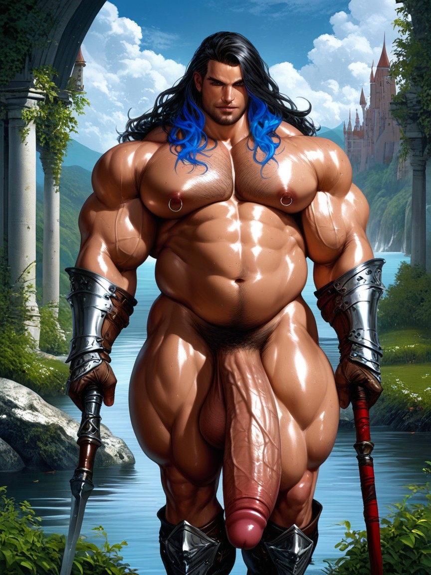 Multi Colored Hair, Massive Ass, Hyper Penis Length AI Gay Porn