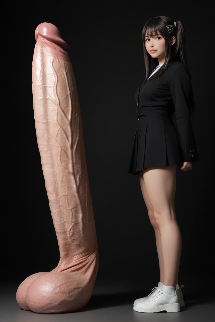 Shaved Cock, Clothes Lift, Full Body Shemale AI Porn