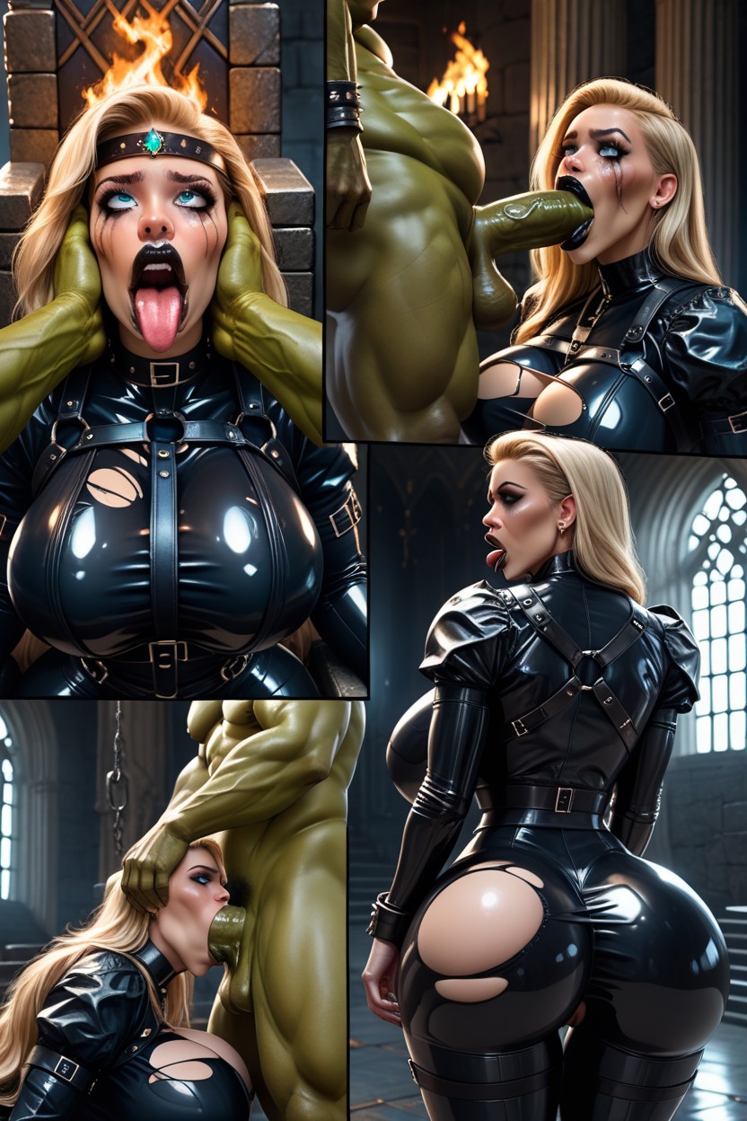 Covered Face, Leather Harness, Leg Armor Hentai AI Porn