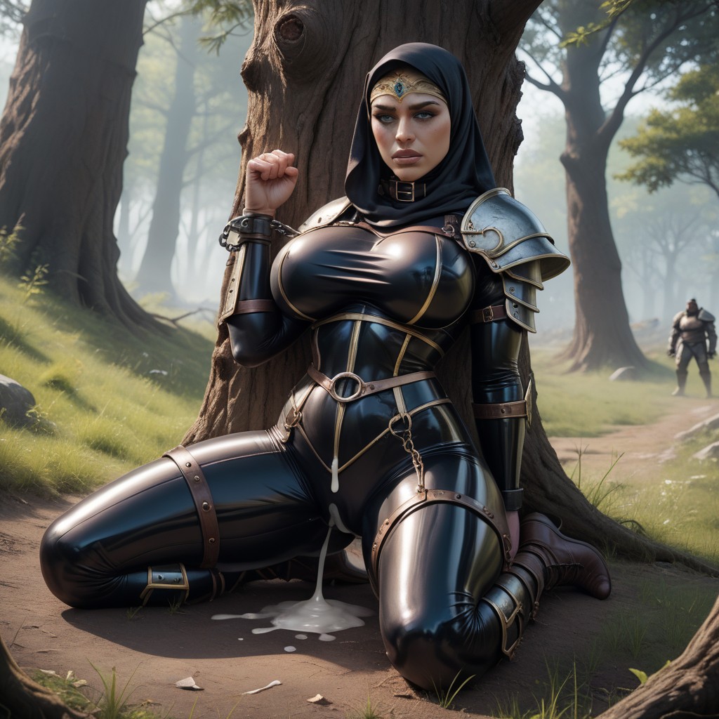Cum, Tied Against Tree, Brtual Sex Hentai IA