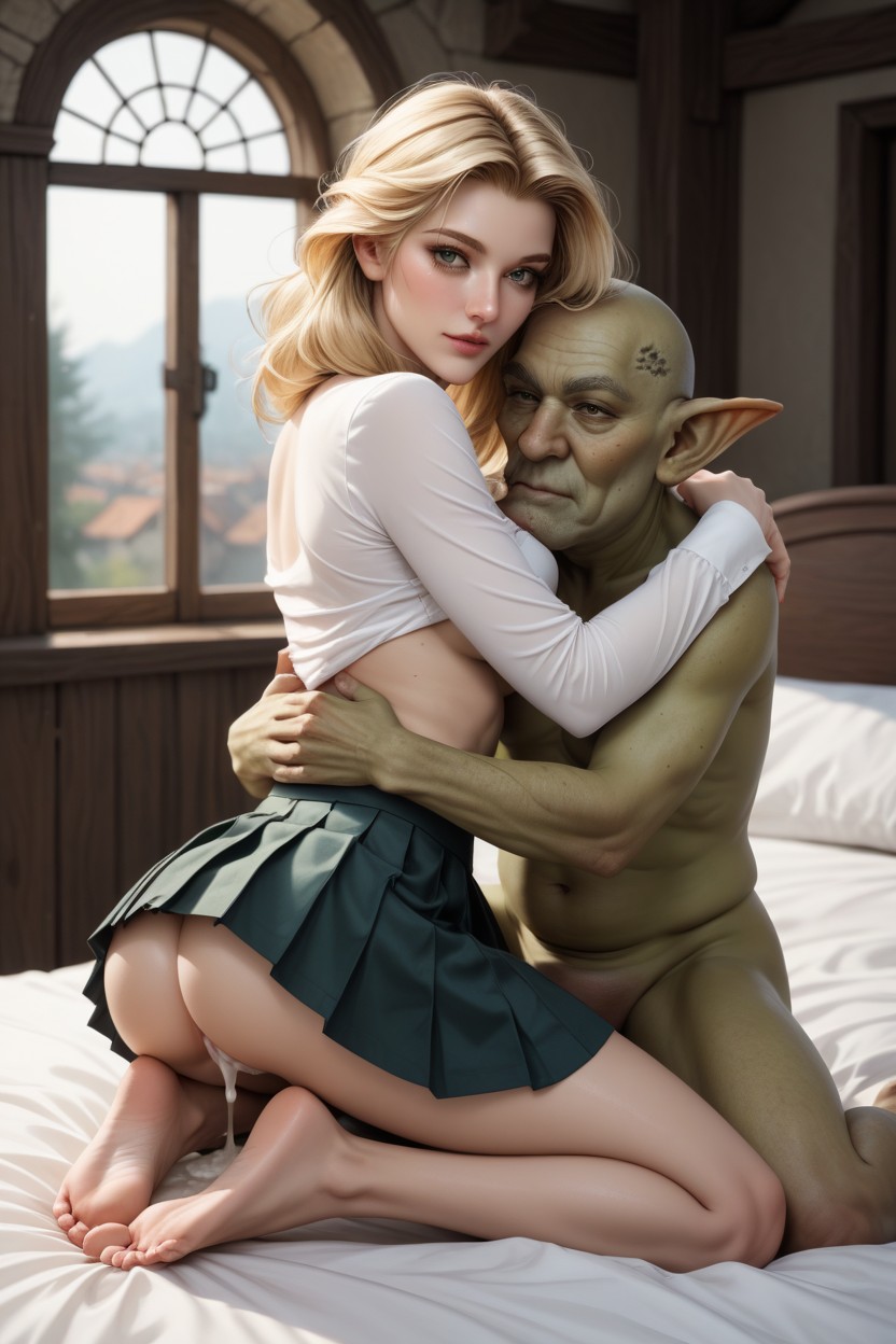 Impregnation, Arched Back, Blonde Hair AI Porn