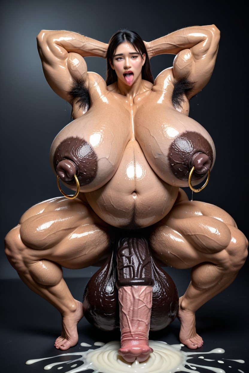 Massive Veiny Belly, Huge Breast, Huge Pubic Hair Porno IA Asiatique
