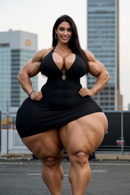 Hyper Bimbo, Beautiful Bimbo Amazon Goddess, Massive Hyper Muscles AI Porn