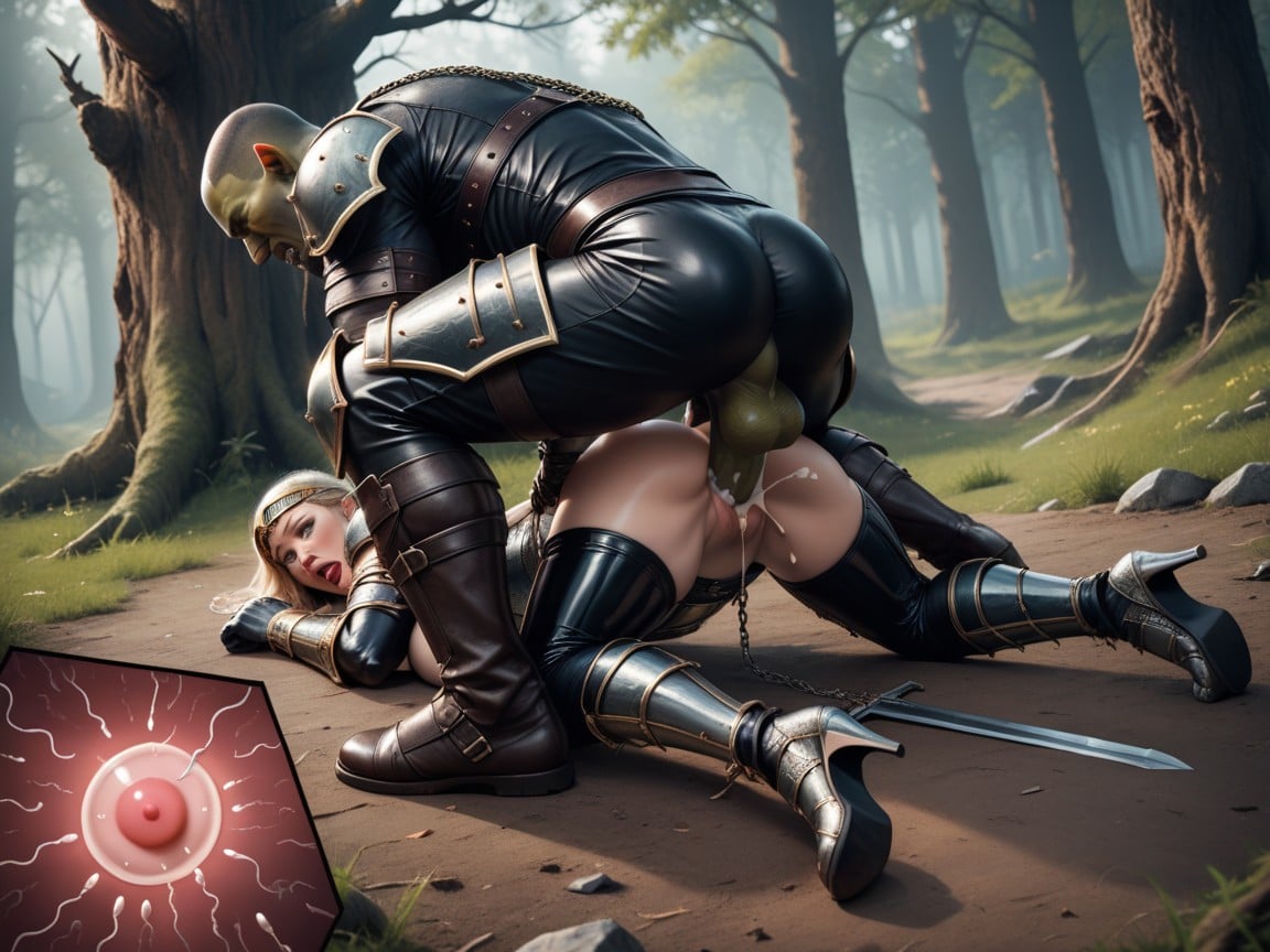 Massive Ass, Defeated Human, Thigh Armor Hentai AI Porn