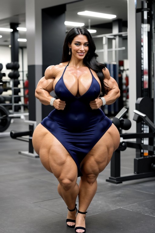 Bimbo, Muscular Striated, Hyper Giantess Goddess AI Porn