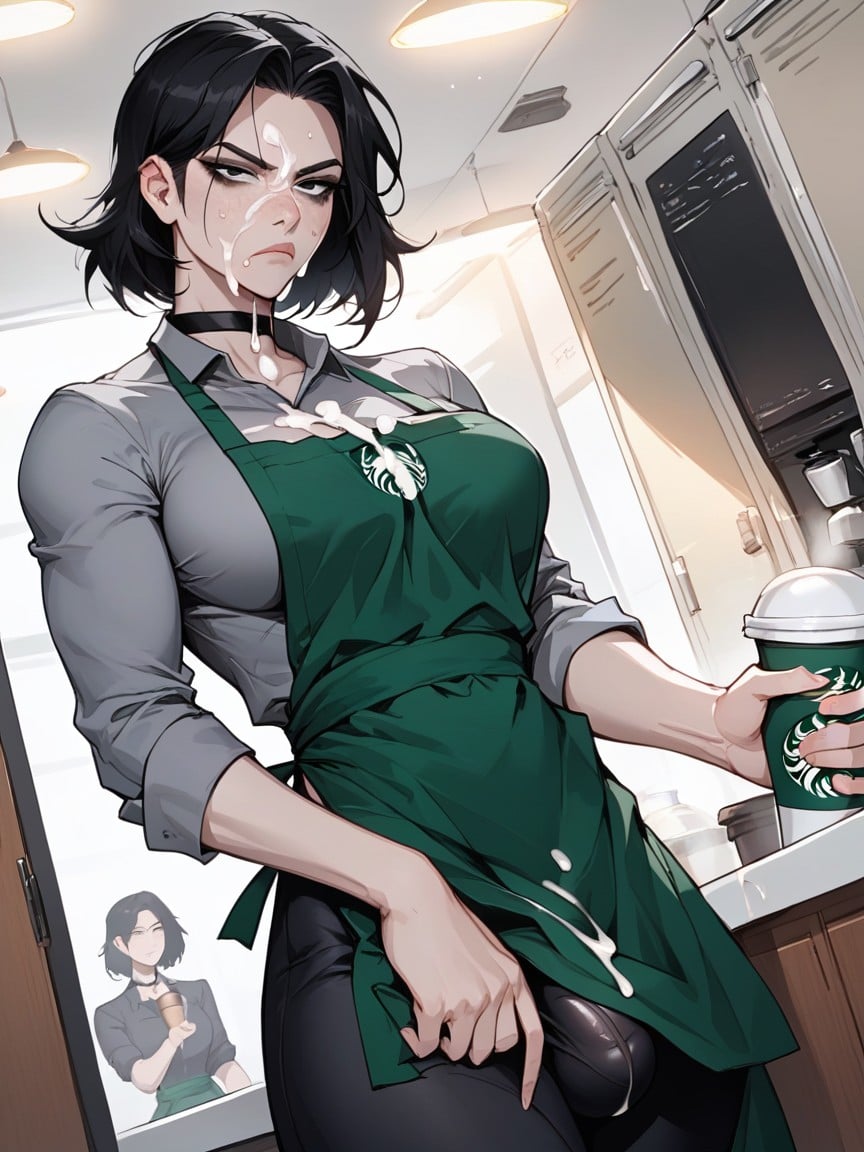Freckles, Big Cock Bulge, Eyeliner Hentai AI Porn