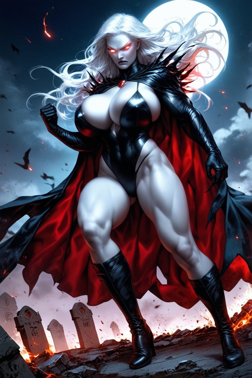 Glowing White Eyes, Huge Nipples, 18+ AI Porn