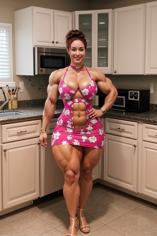 Overgrown Steroid Muscles, Golden Jewelry, Gigantic Steroid Giantess Aphrodite AI Porn