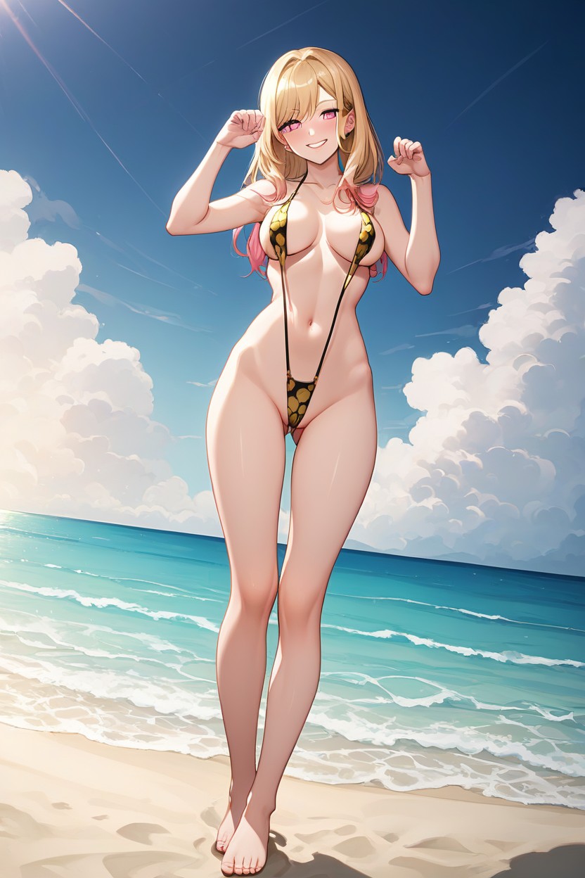 Medium Ass, Blonde Hair, Slightly Blushing AI Porn