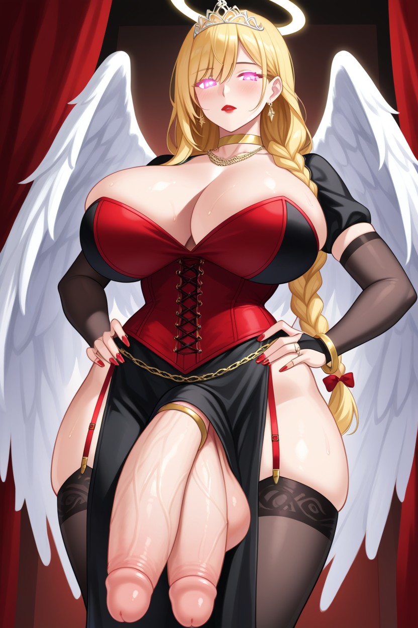 Long Hair, Big Ass, Blonde Hair ニューハーフAIポルノ