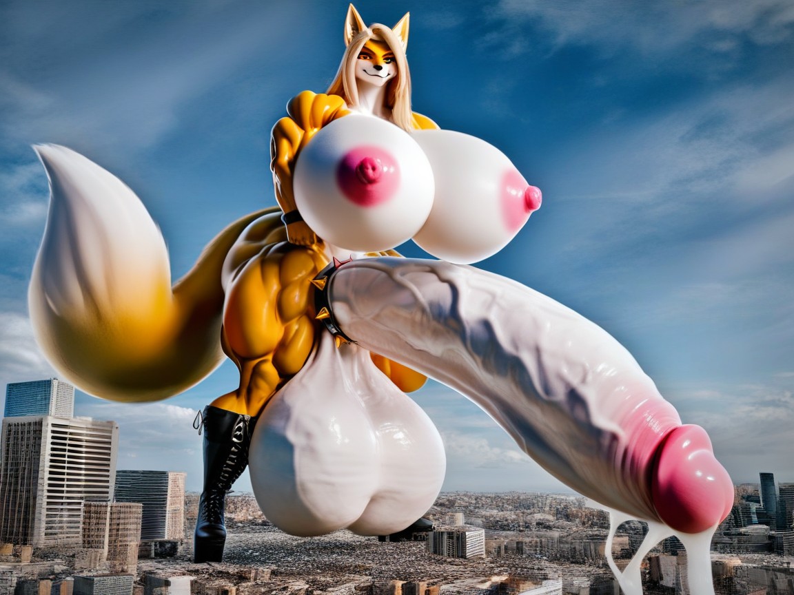 Macro Hyper Muscles Macro Hyper Gigantic Balls Gigantic, Standing, Thick Thighs Furry AI Porn