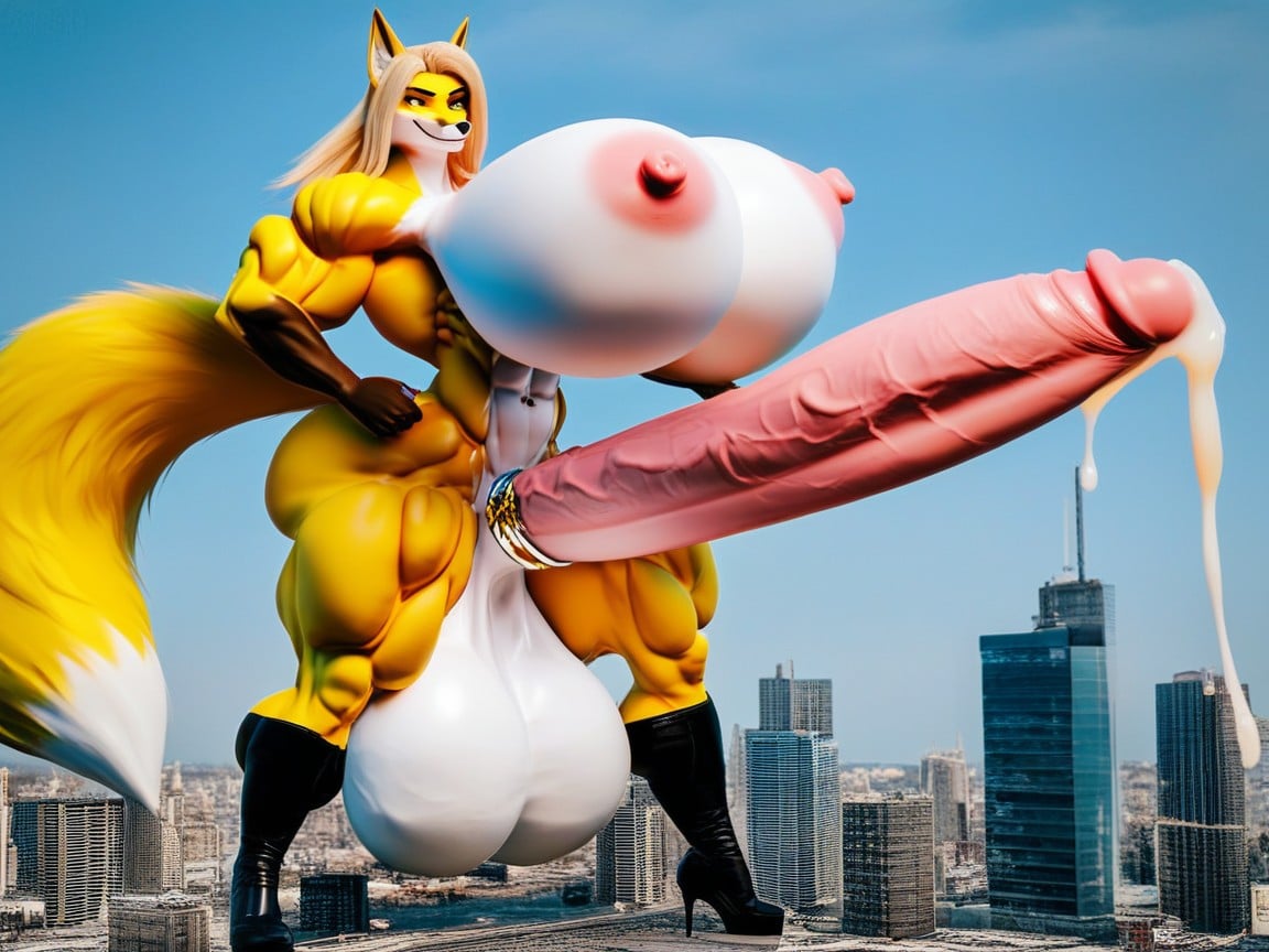 Huge Muscular Arms, Macro, Extremely Muscular Furry AI Porn