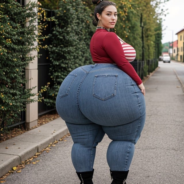 Massive Breast, Full Body Image, Longsleeve Top AI Porn