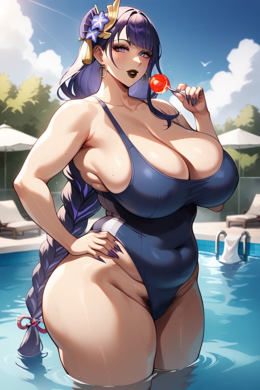 Very Saggy Breasts, Big Fat Ass, Solo Hentai AI Porn