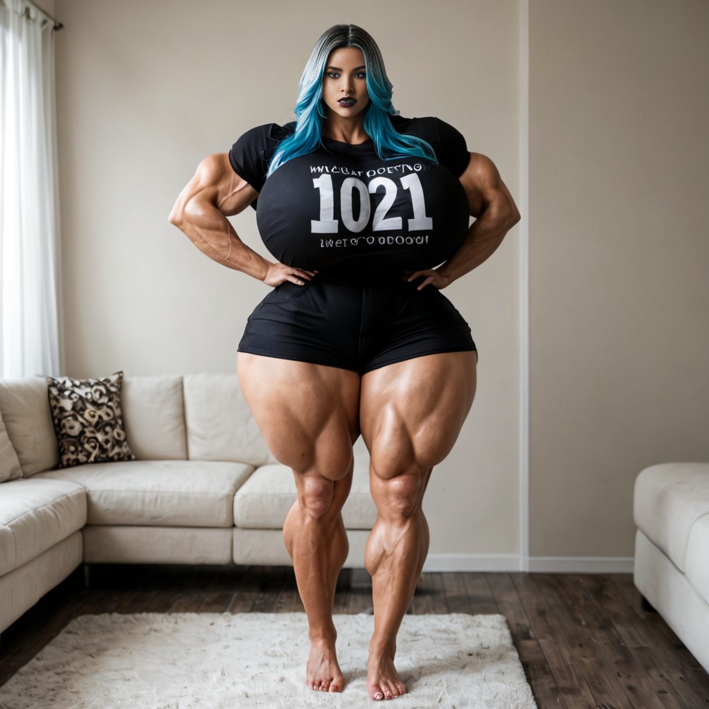 Hallway, Extremely Long Hair, Steroid Ghetto Booty AI Porn