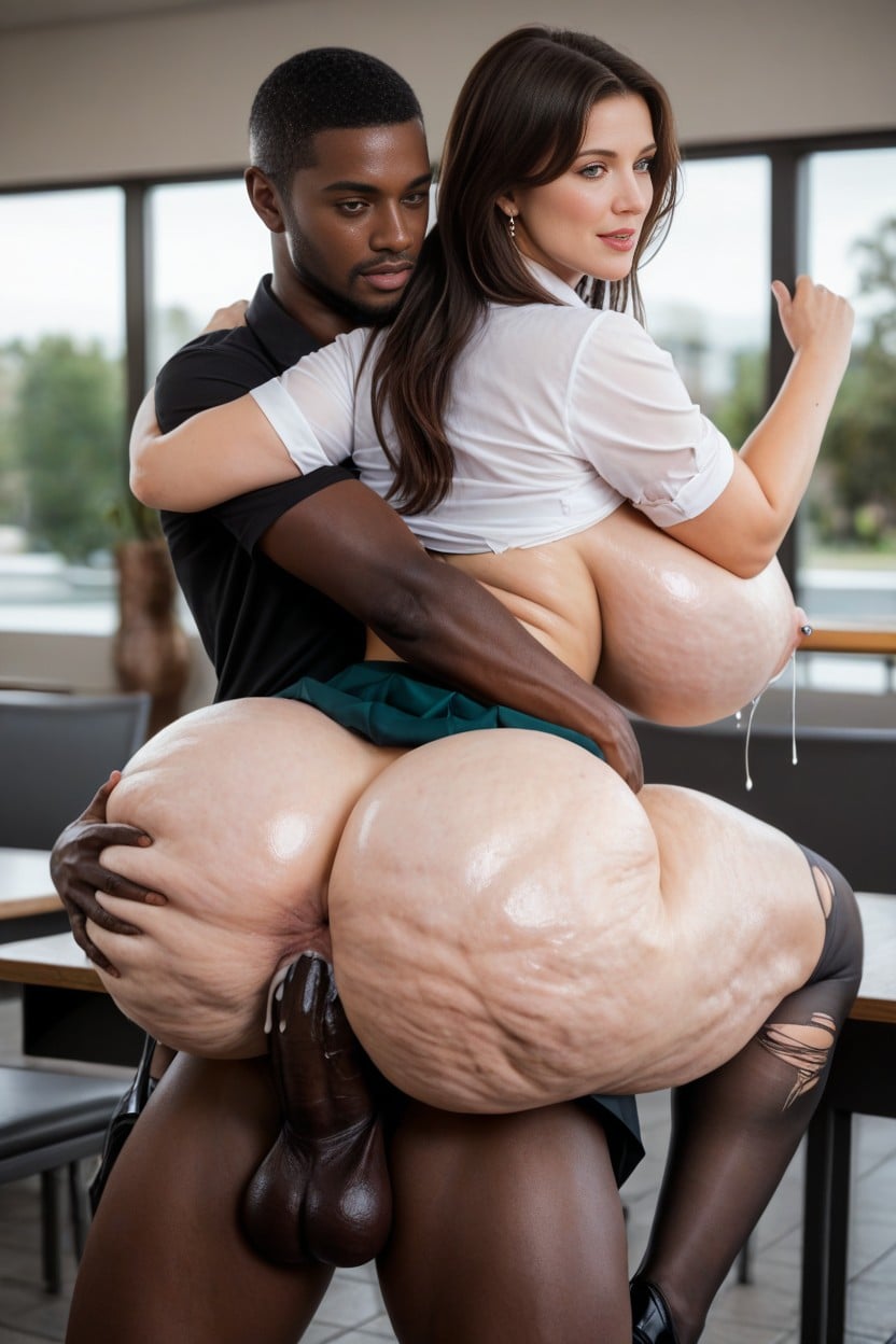 30+, Extremely Large Ass, Oiled Skin AI Porn
