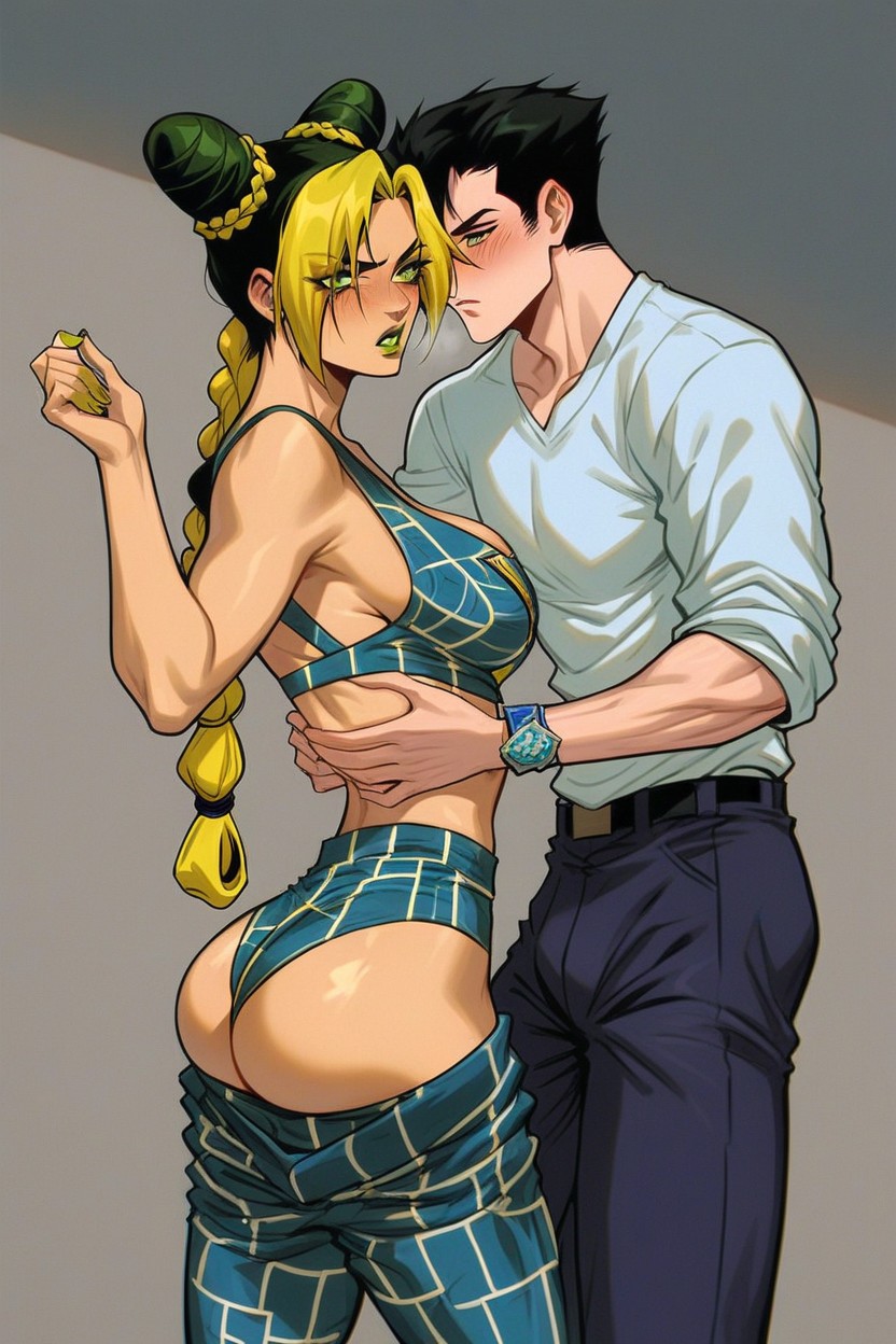 Ass Fondling, Breast Cleavage, Pants Lowered Hentai AI Porn