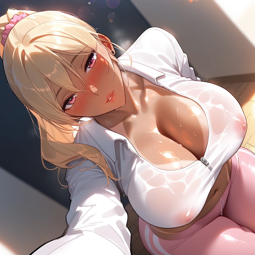 Tan, Cleavage, Dynamic Angle Hentai AI Porn