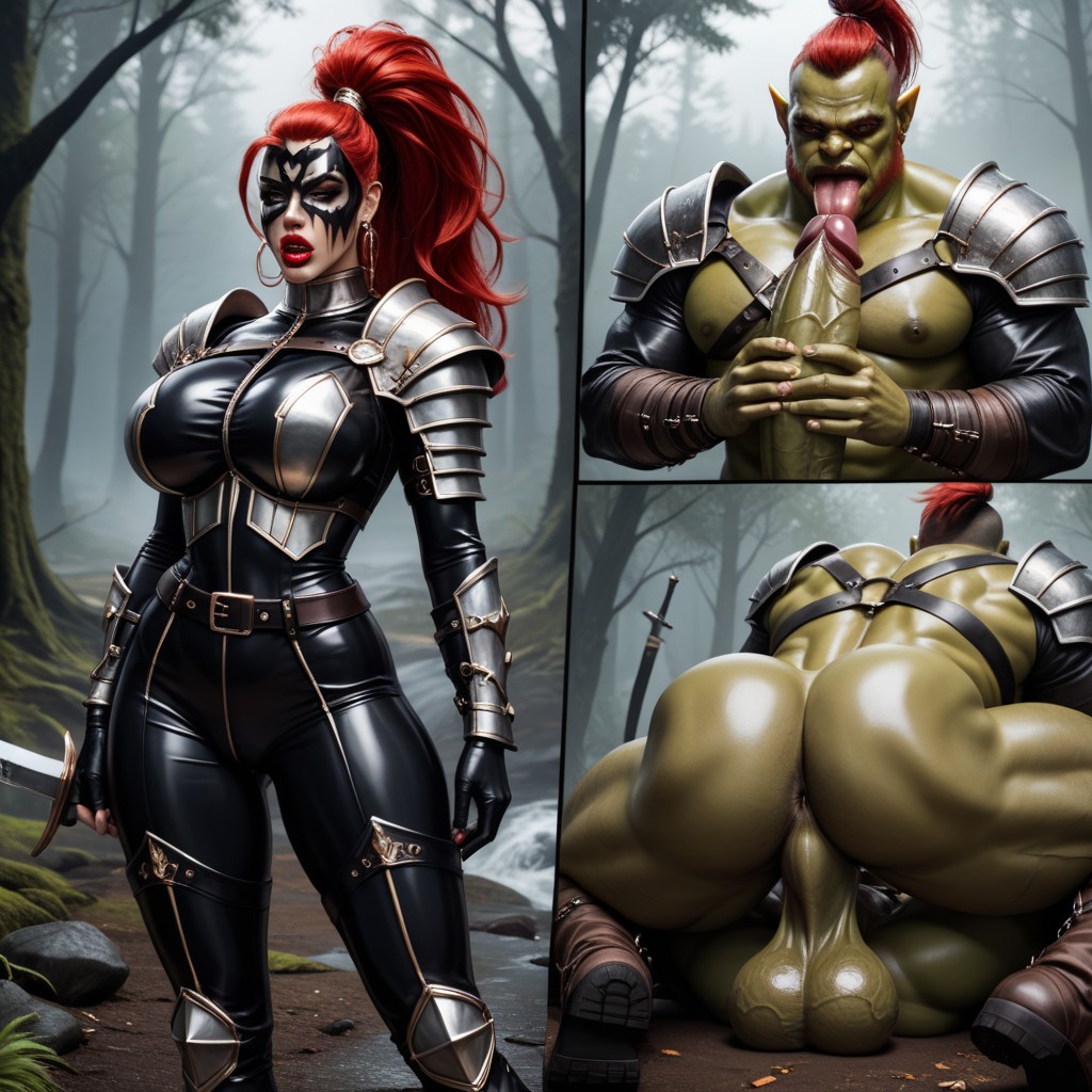 Broken Sword, Chains, Latex Mask Hentai AI Porn