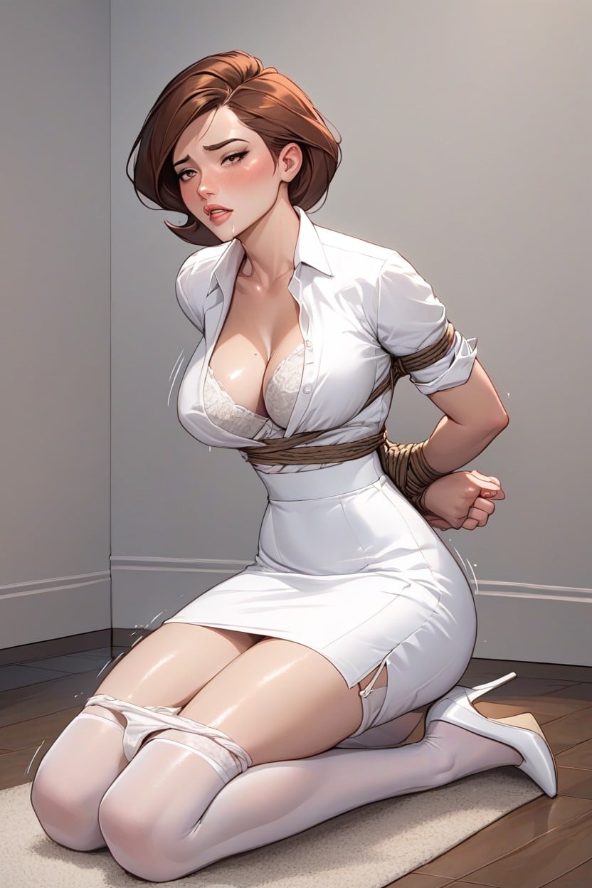 White High Heels, Brown Eyes, Doggystyle Hentai AI Porn