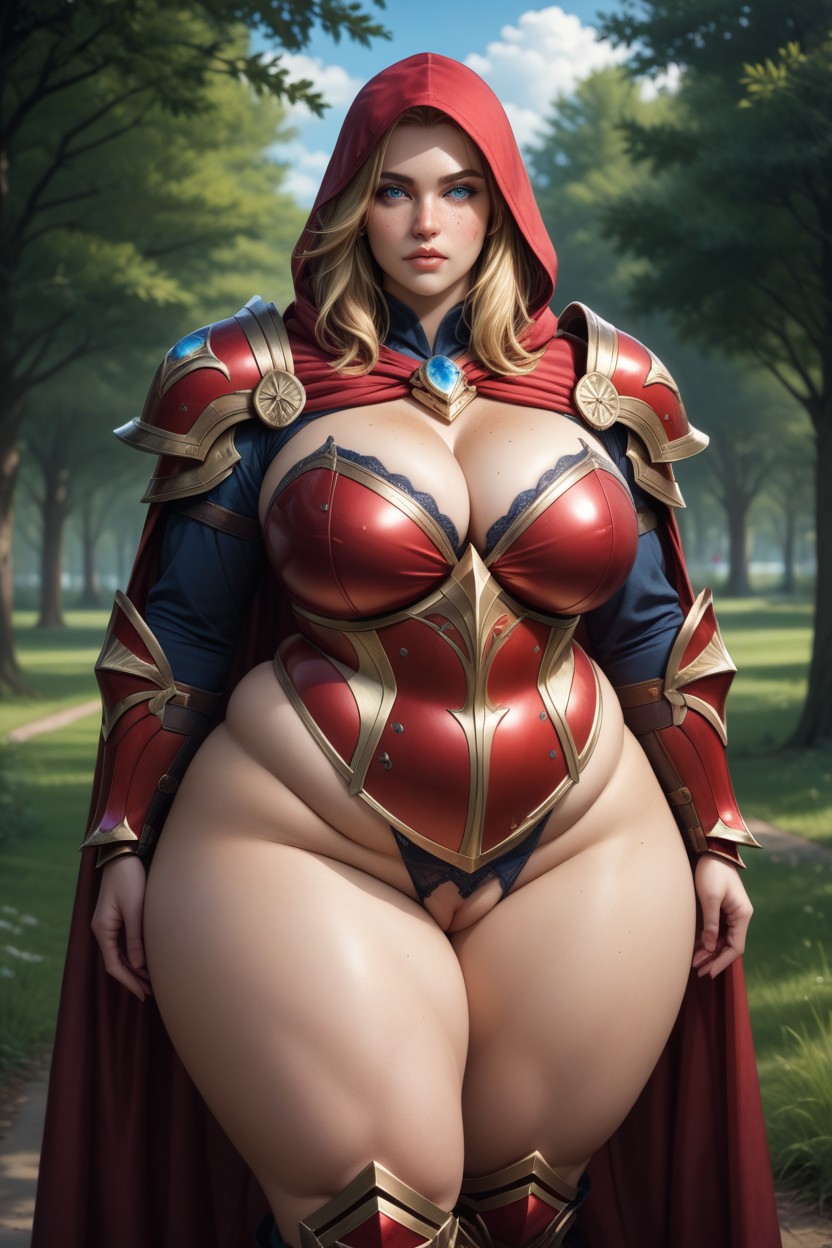 Cleavage, Pussy Vulva, Hooded Cape AI Porn