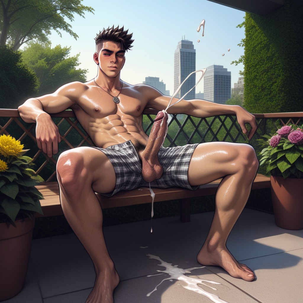 Dark Cock, Sweaty, Naked AI Gay Porn