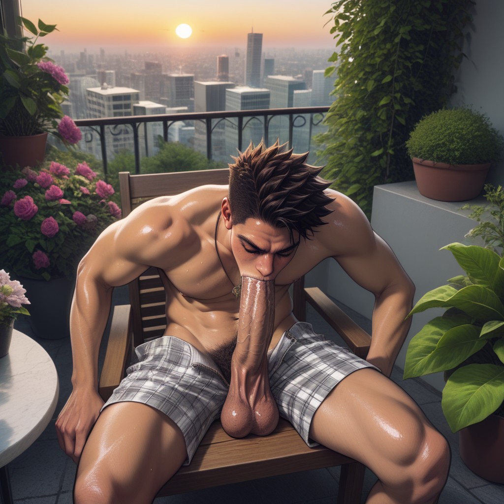 Unzipped, Outdoors, Sweaty AI Gay Porn