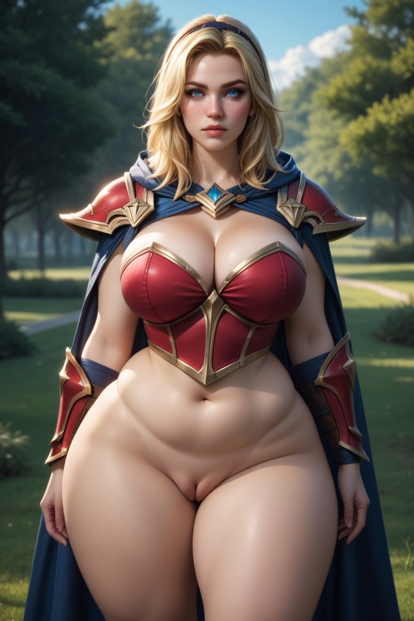 Hooded Cape, Front View, Waist AI Porn