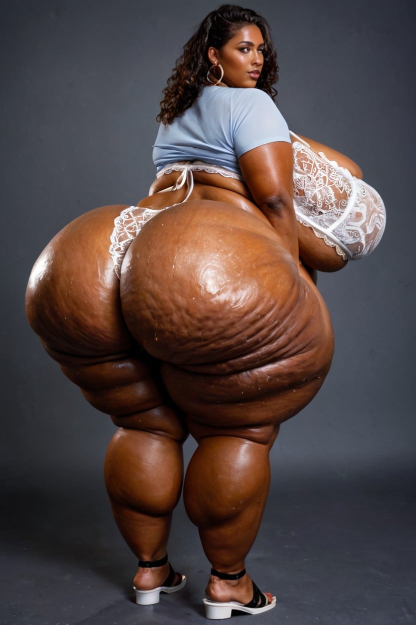 Flabby Belly, Overly Round Fake Ass, African BBW AI Porn