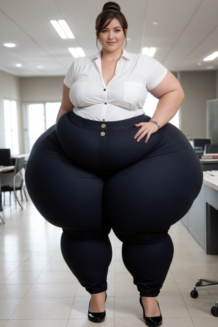 American, Extreme Proportions, Hair Bun AI Porn