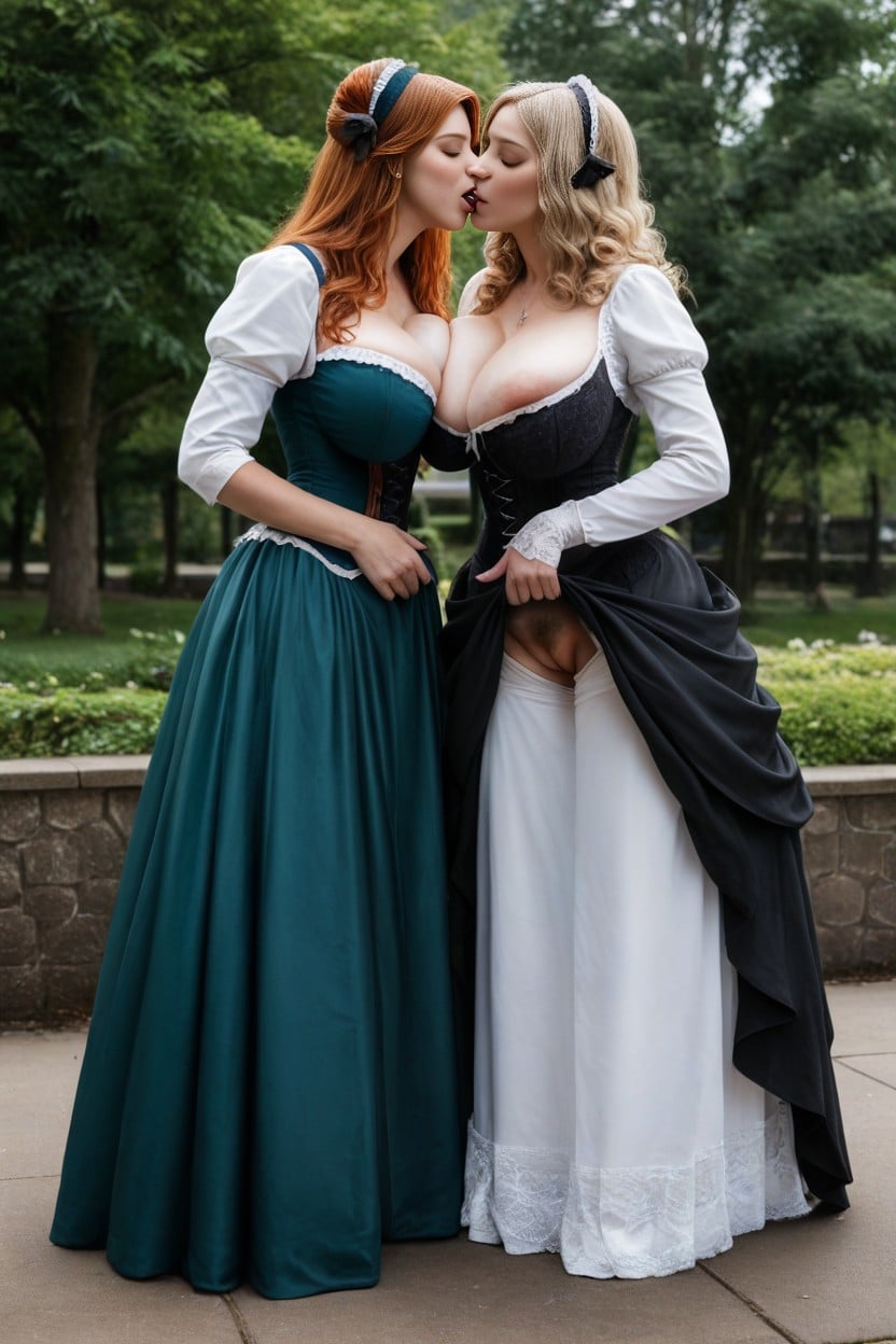 Authentic Victorian, Victorian Style Corset, In Park AI Porn