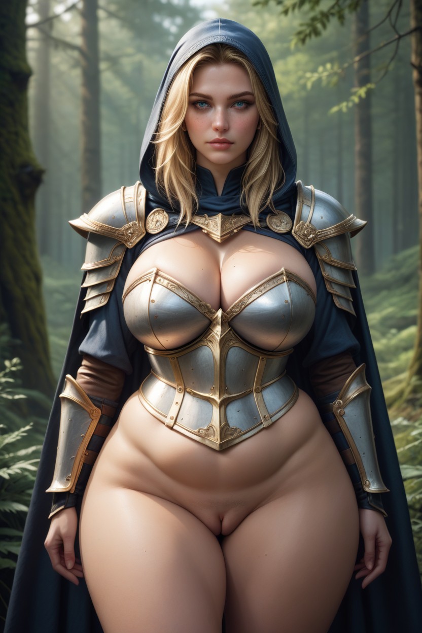 Natural Breasts, Waist, Soft Shadow AI Porn