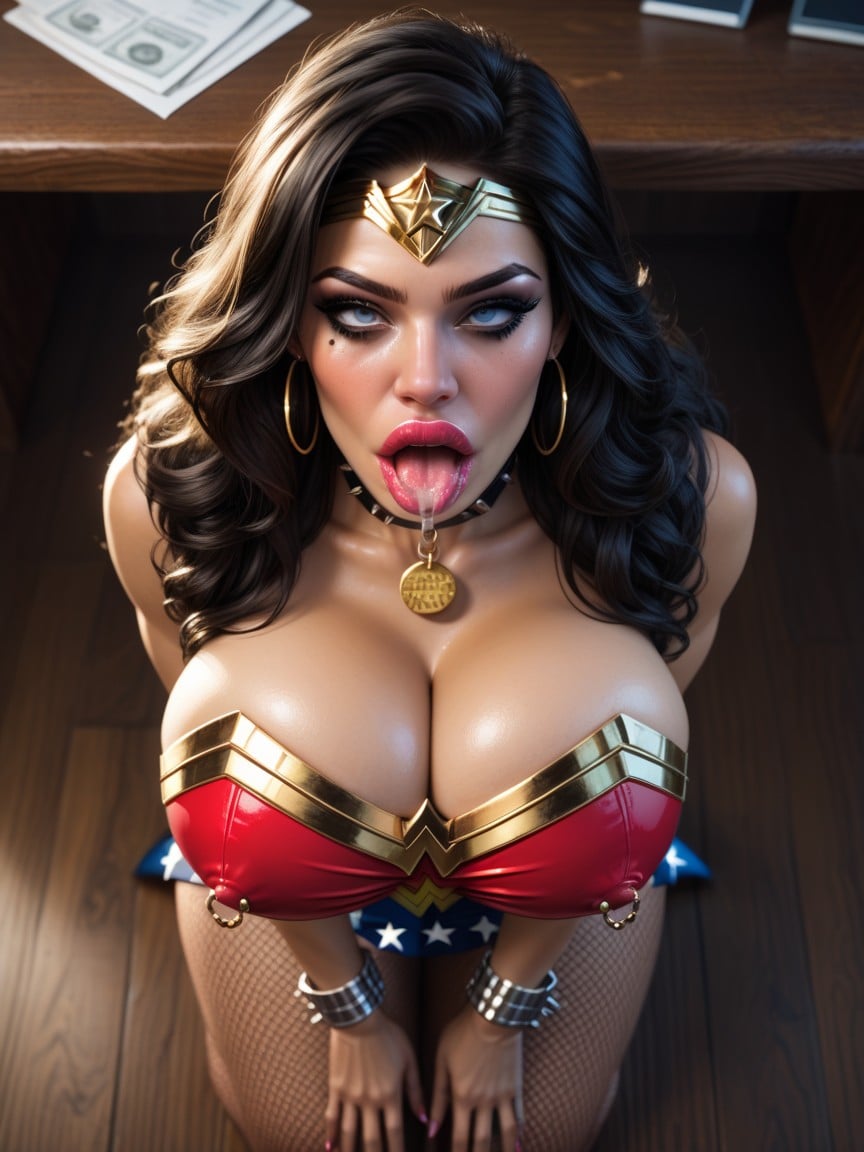 Pet Tag, Slutty Wonder Woman Costume, Drool AI Porn