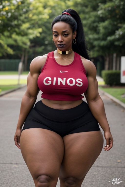 Extremely Long Hair, Gym, Steroids Massive Quads AI Porn