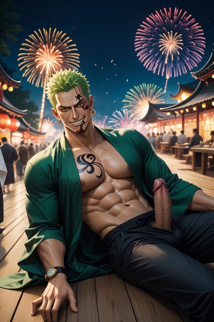 Showing His Big Penis, Zoro From One Piece, Complet Body Image AI同性戀黃片