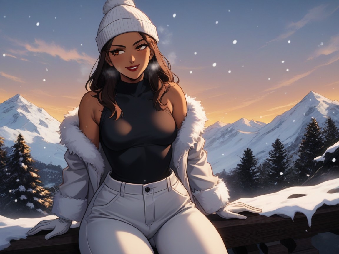 Holding A Hot Drink, Small Breasts, Backlit Hentai AI Porn