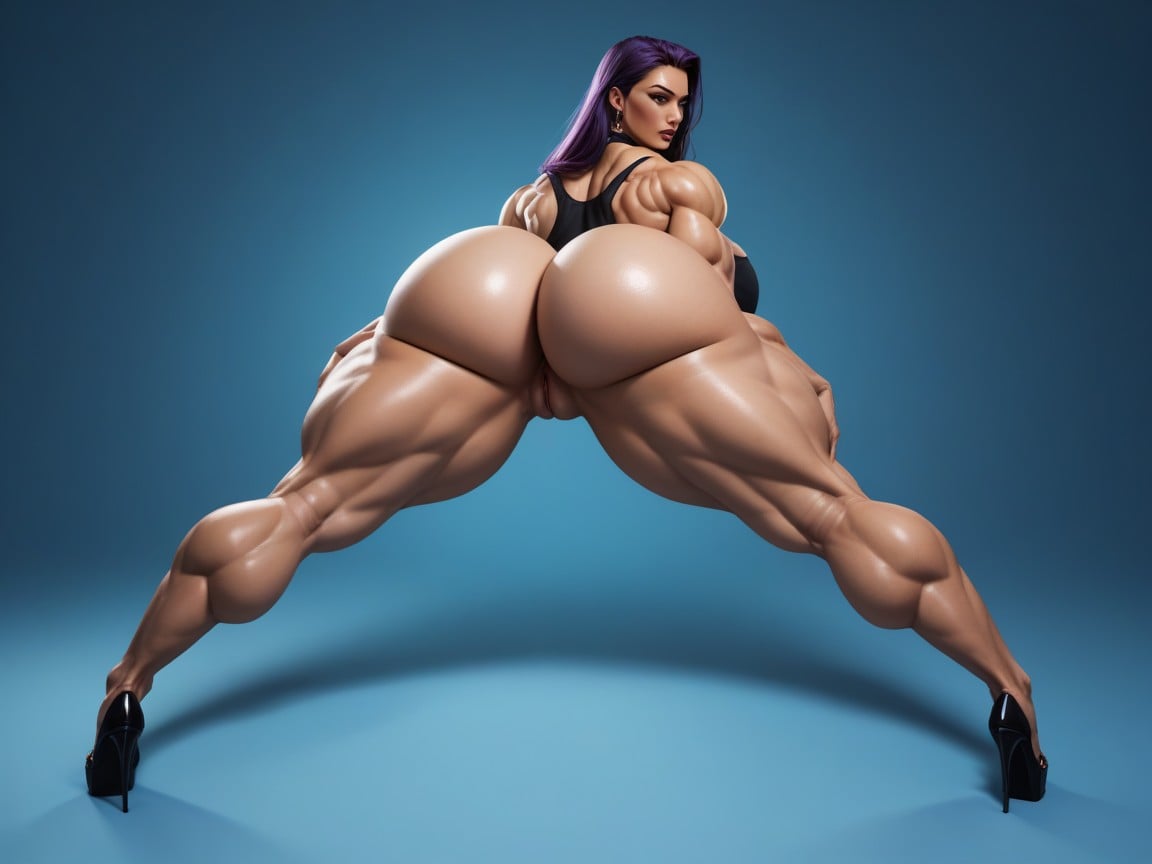 Extreme Bulging Butt, Round Ass, Full Body View AI Porn