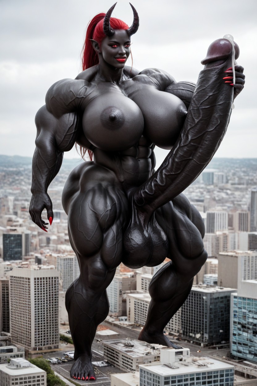 Hyper Black Balls, Solo, Big Oni Horns Porno IA transsexuelle