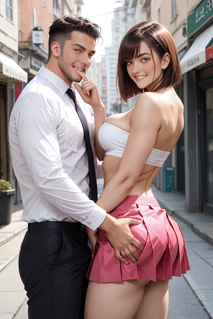 Conservative, Standing Straight, Hair Strands AI Porn