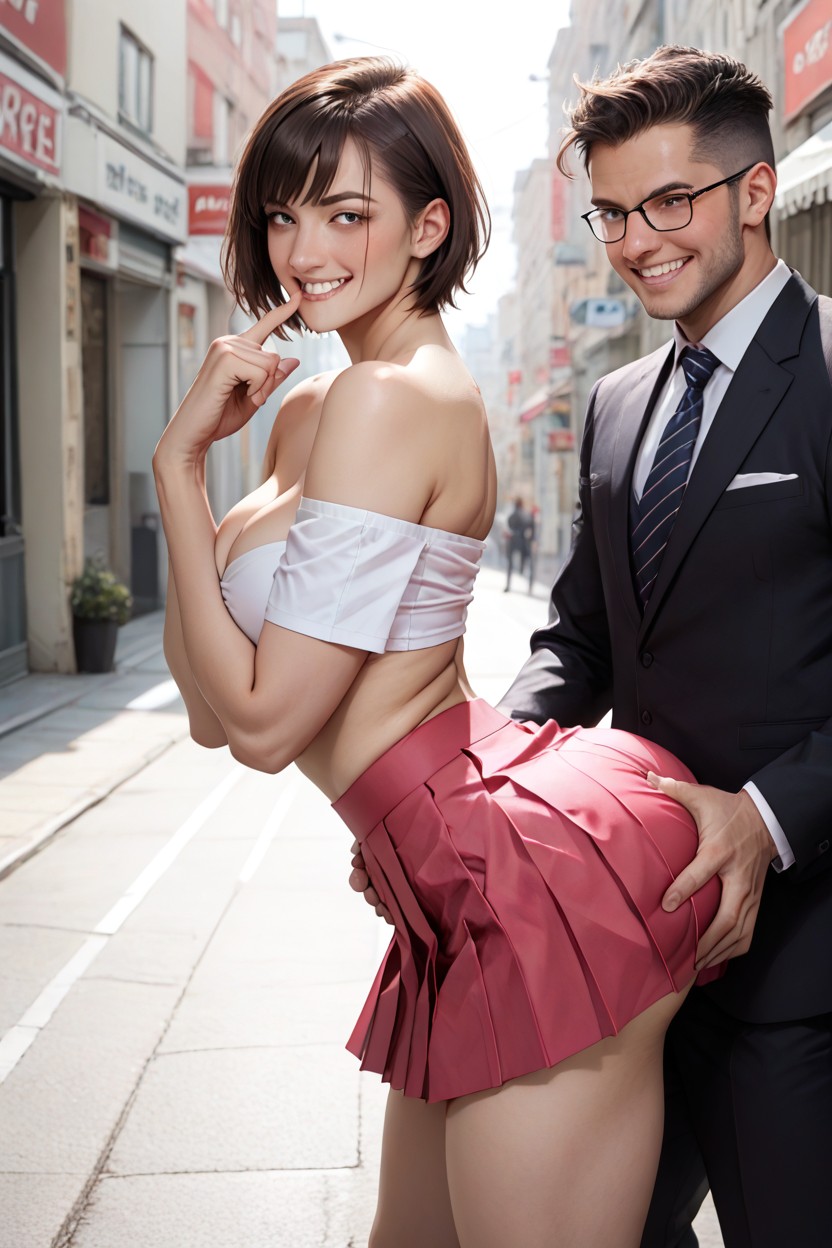 Hyper Sexy Waist, Shoulders Exposed, Squeezing Ass AI Porn