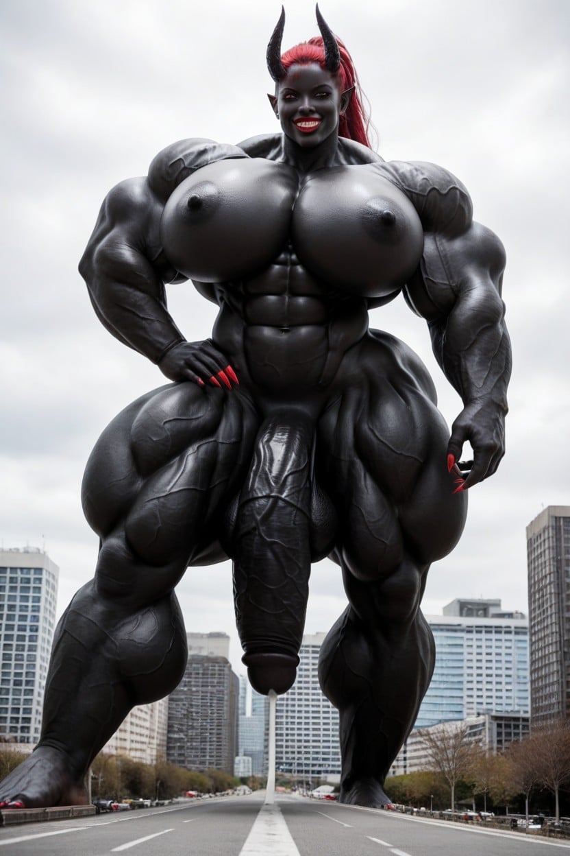 Impossibly Gigantic Black Cock, Macro Giantess, 超巨大 人妖AI黃片