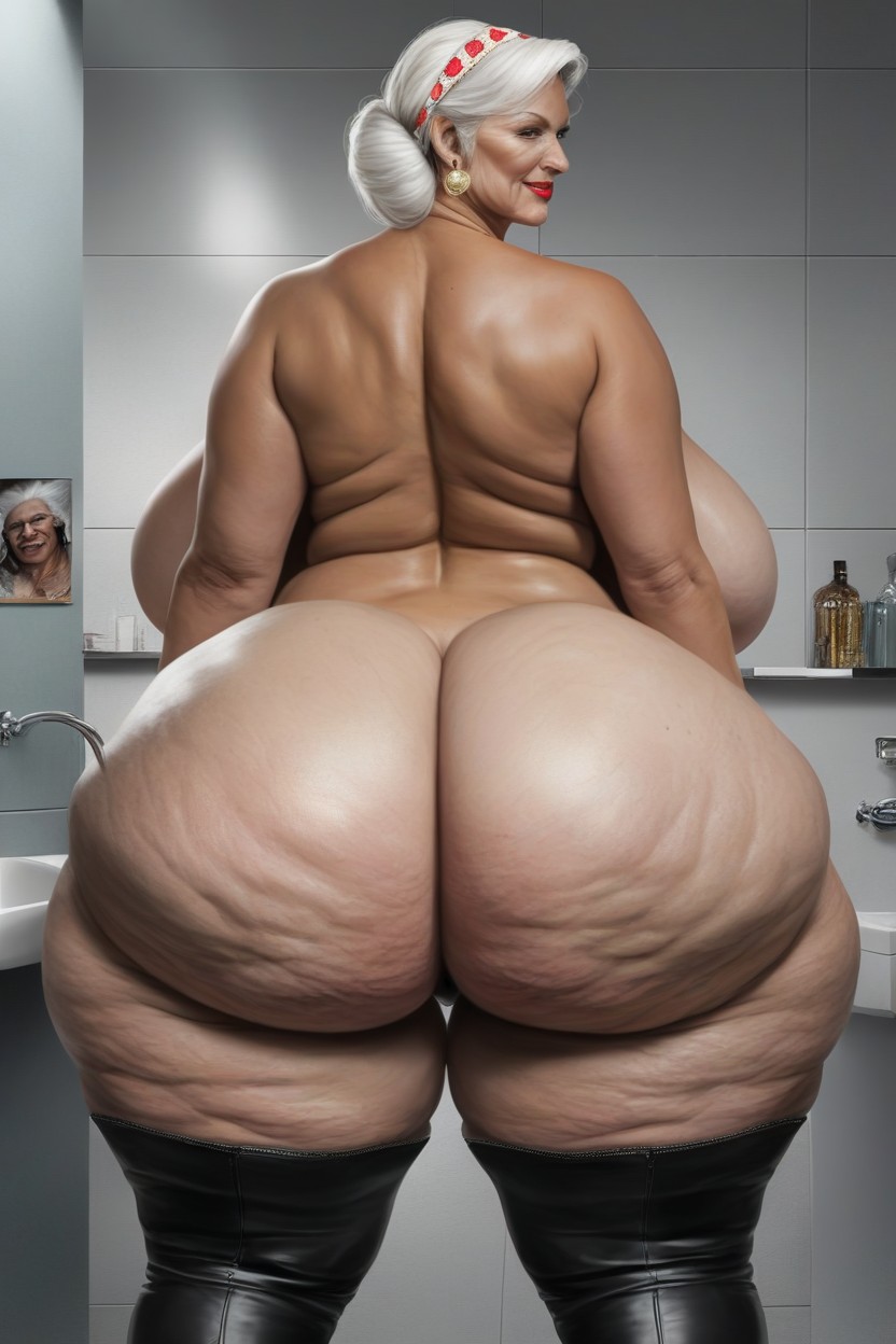 Naked, Round Ass, Shaped Figure AI Porn