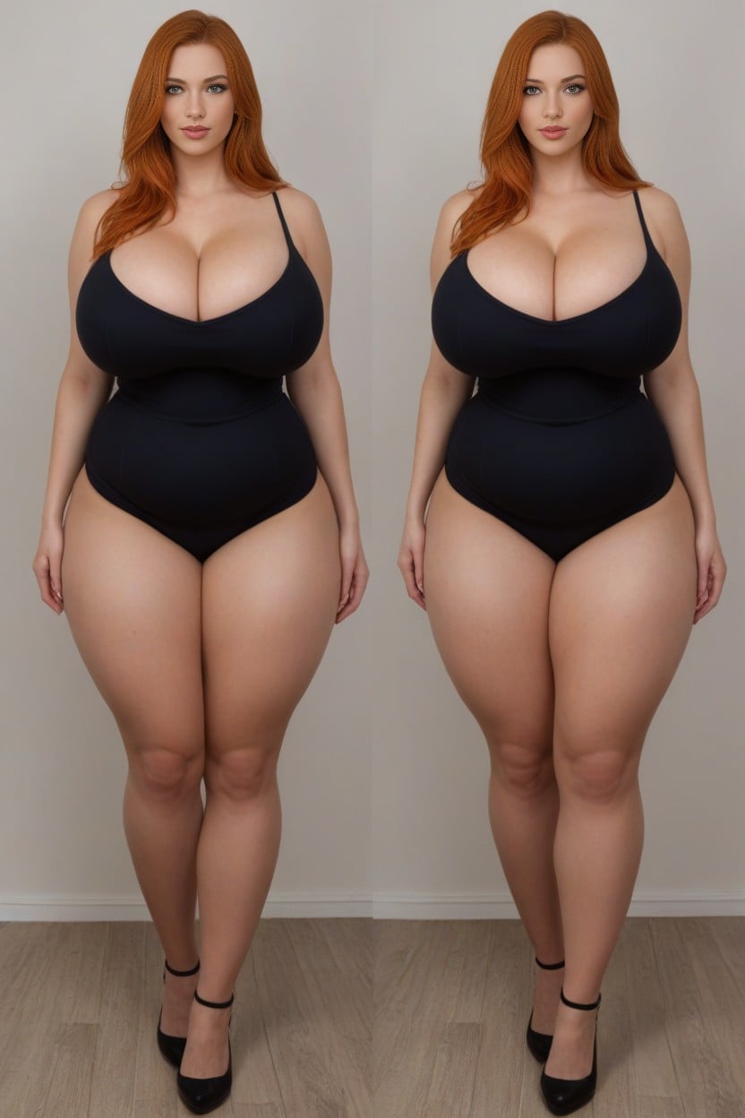 Hyper Mega Fat Thick Hourglass Body Figure, Perfect Face, Gothic BBW AI Porn