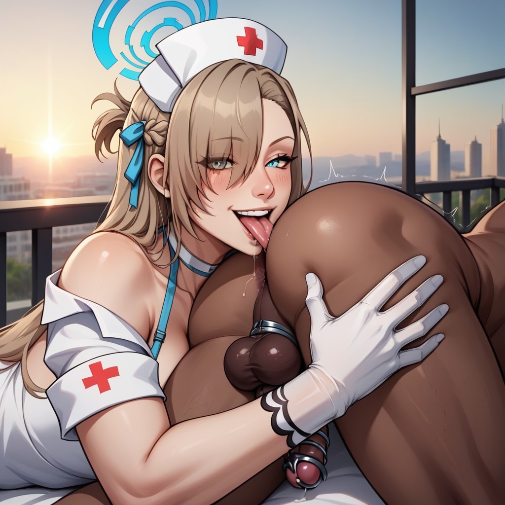 Close Up, Balcony, Laying On His Stomach Hentai AI Porn