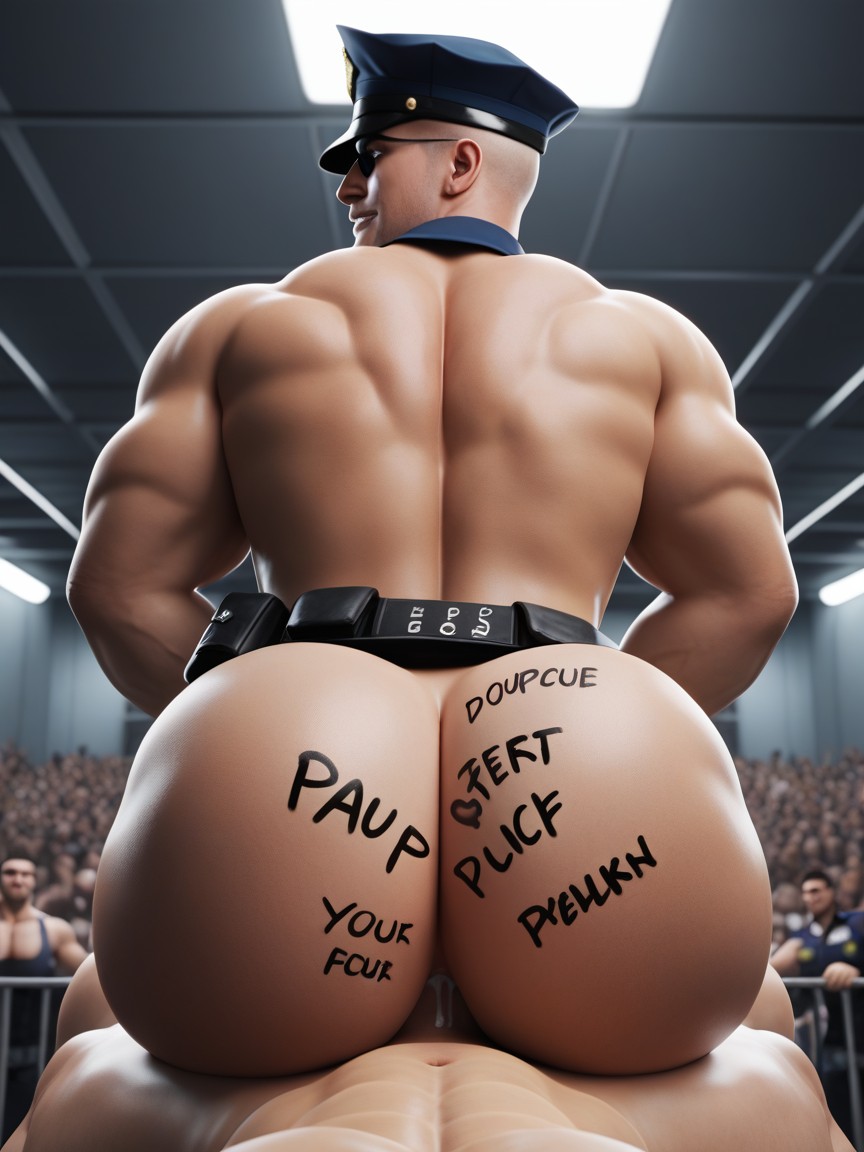 Body Writing Is Prisoner Top Saying The Police Bottoms Hole Feels Too Good To Endure, Gay Sex, Bottom Taunting Top AI Gay Porn