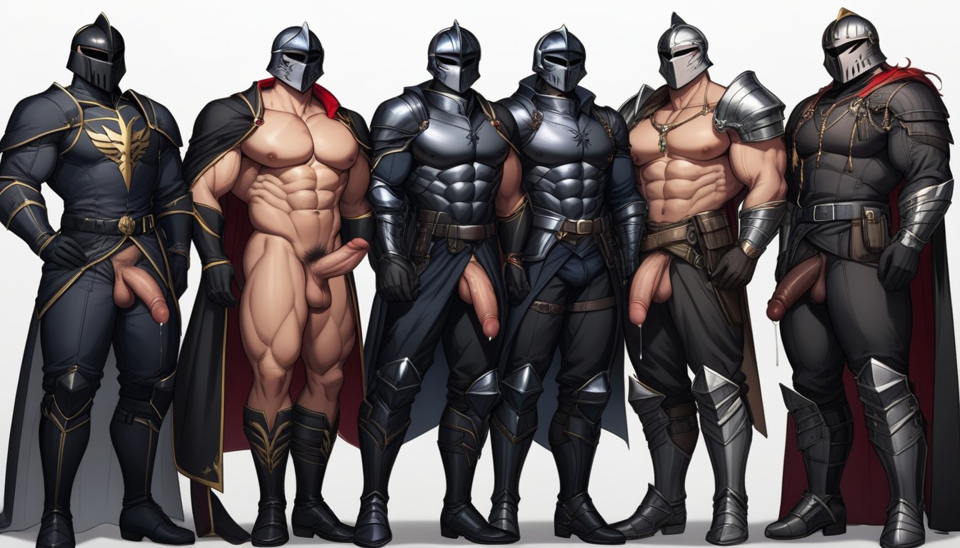 Face Fully Covered With Knight Helmet, Looking At Viewer, Full Body View AI Gay Porn
