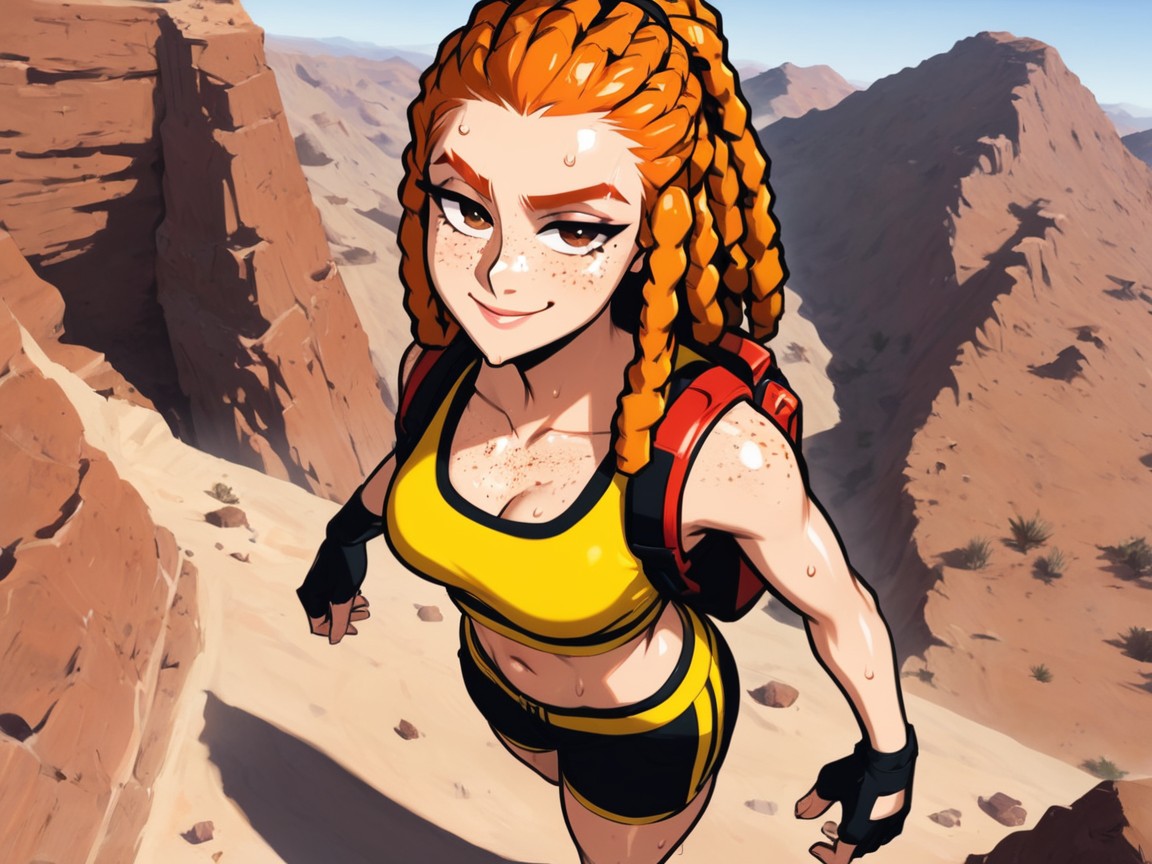 Rounded Breast Width, Gold Climbing Harness, God Silk Bandana In Hair 拉丁AI成人