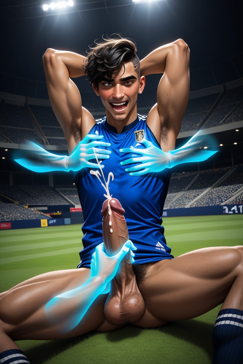 Face, Black Eyes, Sleeveless Soccer Jersey AI Gay Porn